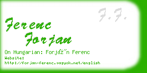 ferenc forjan business card
